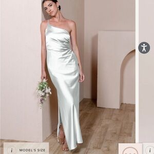 Revelry Jade Satin Dress